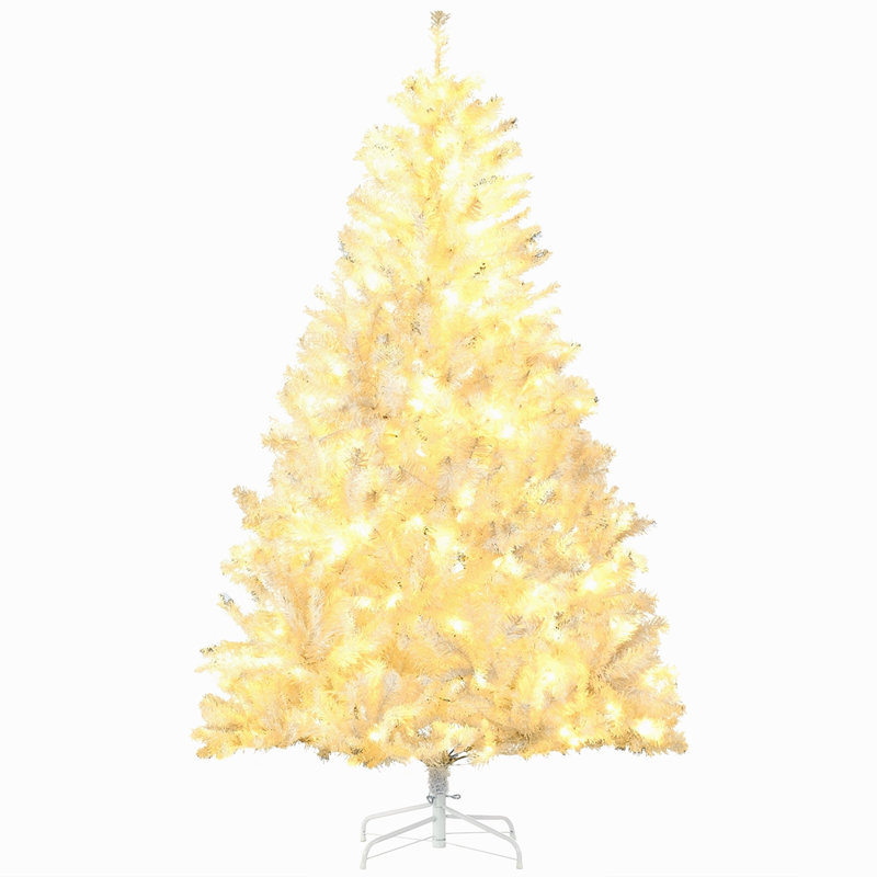 Arbre de Noël artificiel haut 6 pi avec 638 branches, 220 lumières DEL blanc chaud, ouverture automatique, H 6 pi