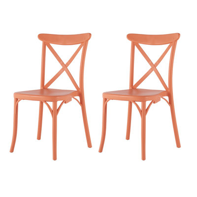 Guthbrand Cross Back Stacking Side Chair by Gracie Oaks
