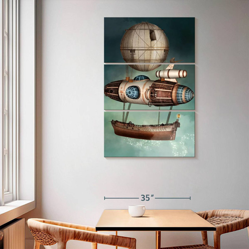 Mehar Steampunk Airship, 65" H x 42" W