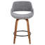 Tabouret de comptoir Fabrico Mid-Century en tissu noyer et gris par Lumisource-1765860342