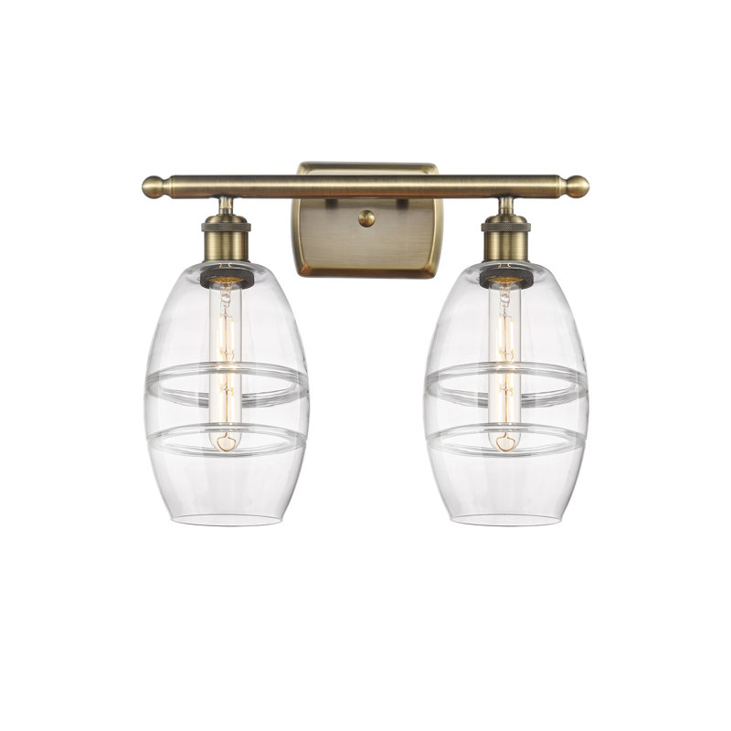 Bettylou 2 - Light Dimmable Vanity Light, Clear, Antique Brass