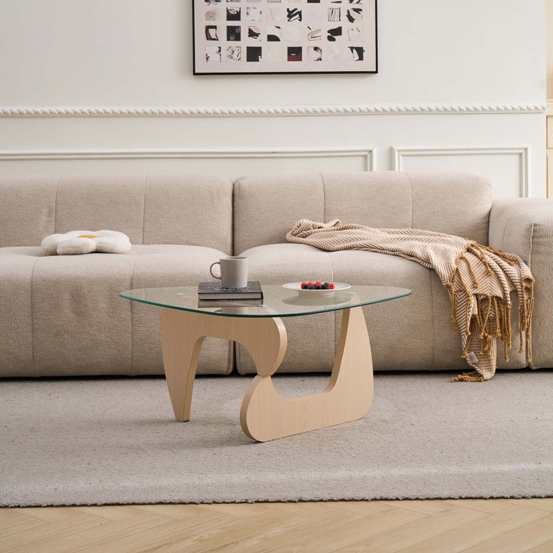Petites tables basses Farmhouse, H 15,74 po x L 43,3 po x l 29,5 po, Transparent, Naturel