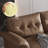 Brown Genuine Leather Modular Sofa cushion couch