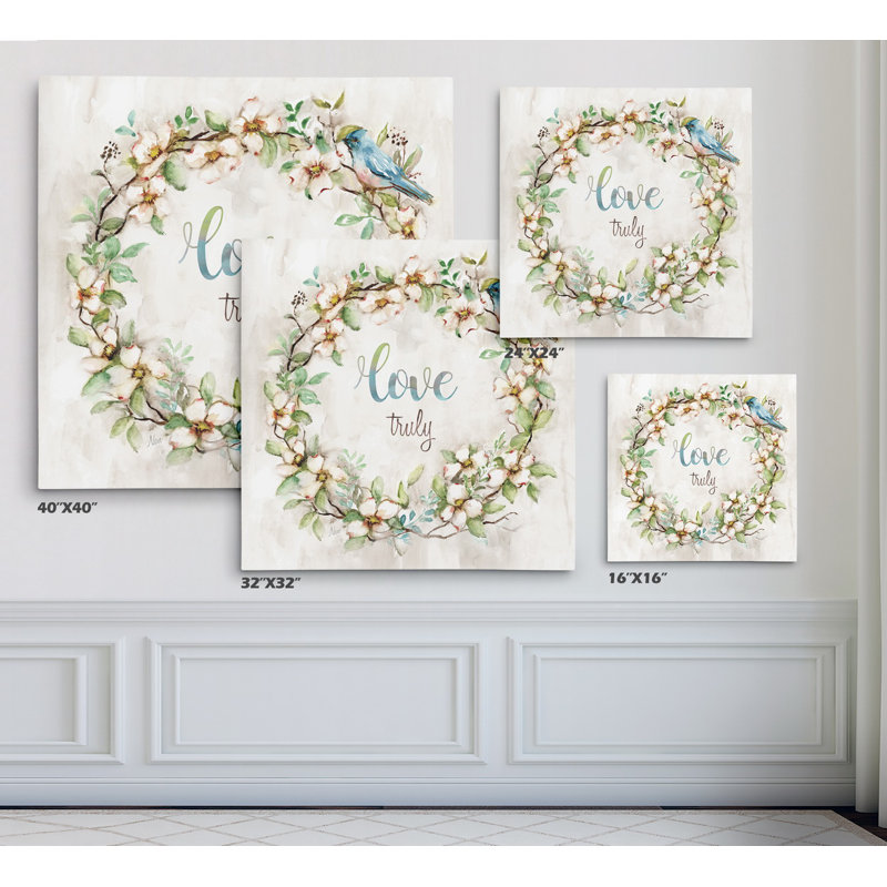 « love vraiment », impression, H 16 po x l 16 po x P 1,5 po, Toile tendue