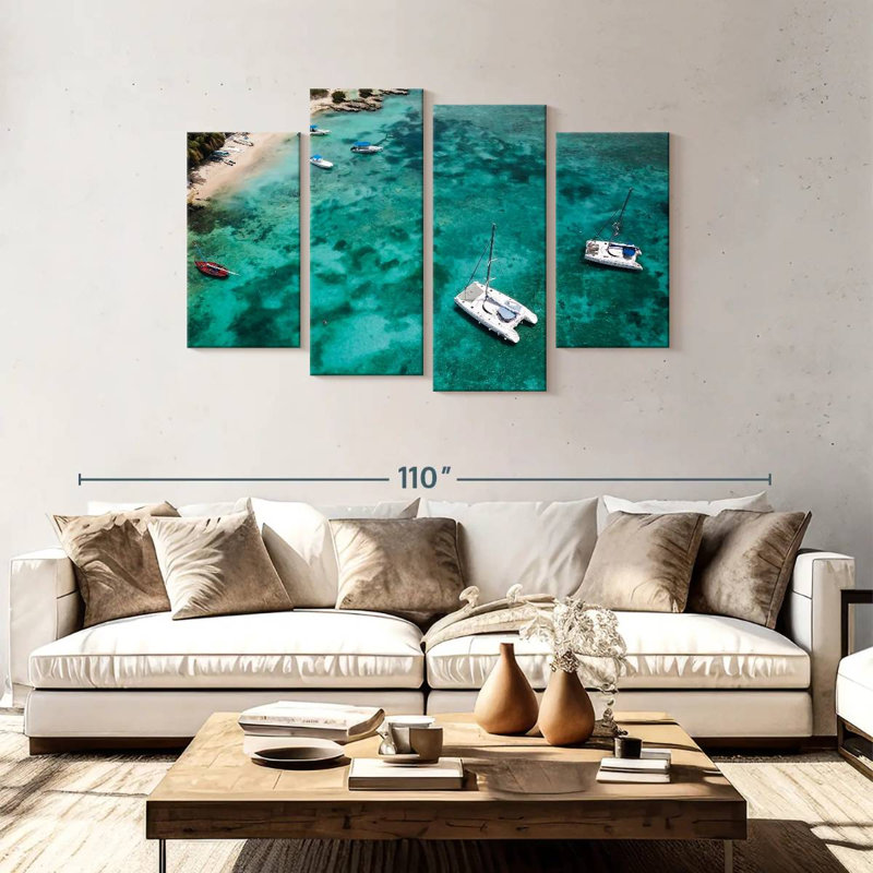 Mehar Catamarans On Turquoise Waters, 48" H x 75" W