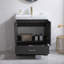 30'' Freestanding Ebony Wood Vintage Single Bathroom Vanity With Ceramic Top