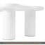 Table basse de 44 po x 25,9 po à assemblage facile avec plateau de 1,5 po d'épaisseur, table de bout irrégulière de style crème avec 3 pieds robustes, table centrale élégante avec bord rond pour le salon, blanc-839594397