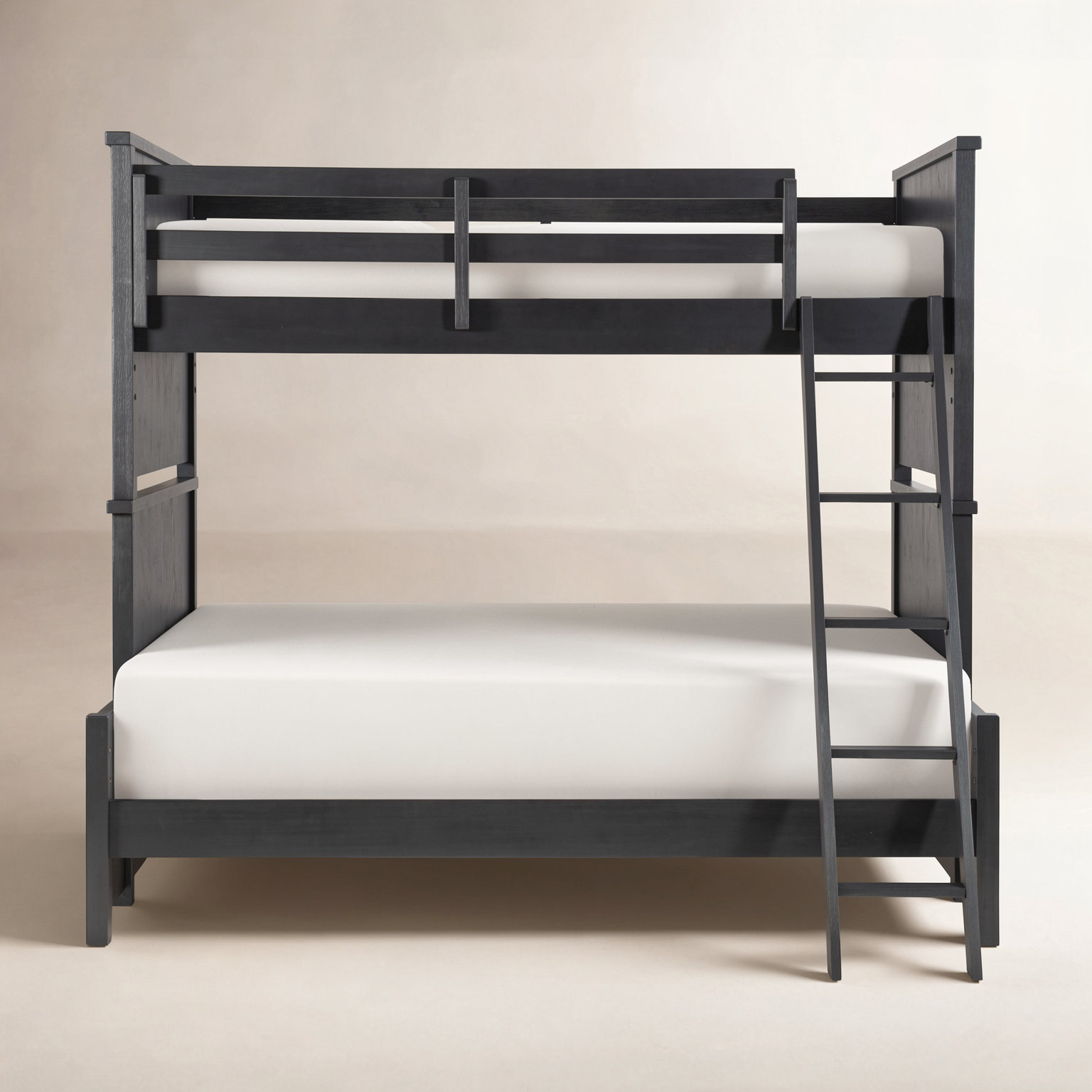 COMPLETE BUNK BED, Black, Twin Over Twin