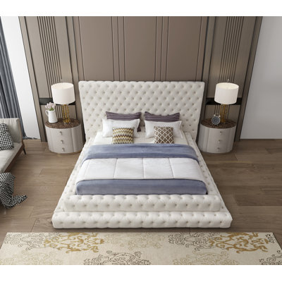 Lit en velours Dymphia Revel