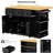 Black Kitchen Island With Drop Leaf And Shelves, 53Inch Countertop, 3 Ac Outlets, For Home Rolling Door Storage, Height-Adjustable Dormitory Use-1849243287