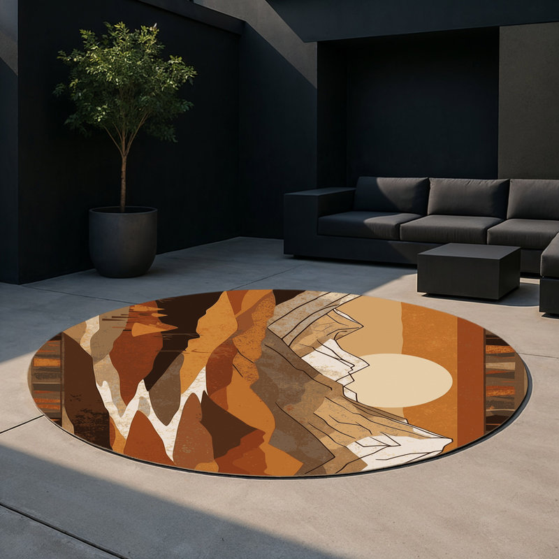Tapis intérieur et extérieur Celestial Canyon, Rond 5 pi
