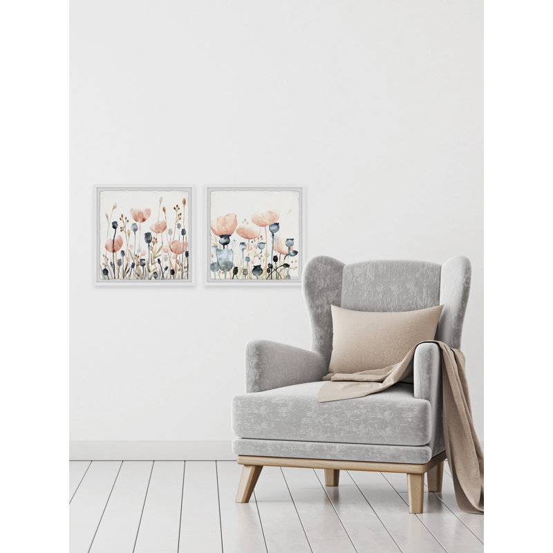 Diptyque d'arbustes en été, H 18 po x l 18 po