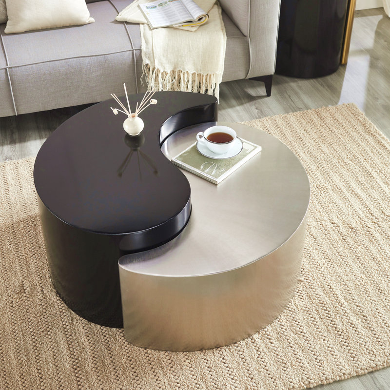 Table basse Modern Contemporary, Noir / argenté
