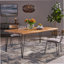 INDUSTRIAL WOOD AND METAL RECTANGULAR DINING TABLE