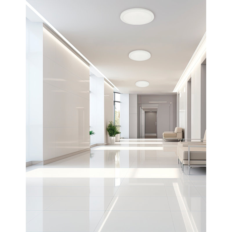 Nashea LED Flush Mount, Matte White, 12" Dia.