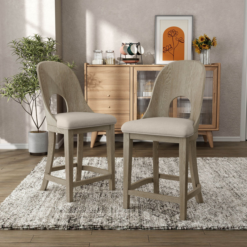 Chaises de salle à manger à hauteur de comptoir Doloros, Chêne