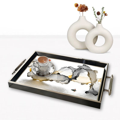 Elegant Glass Tray, 19.7 x 11.4 x 1.4 inches | 100% Durable Glass Construction | Easy to Clean with Damp Cloth | Ideal for Serving, Decorative Display, and Organizing | Stylish Addition to Home Décor