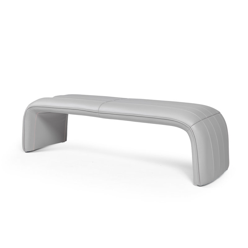 Infinity Modern Upholstered Bench, Gray