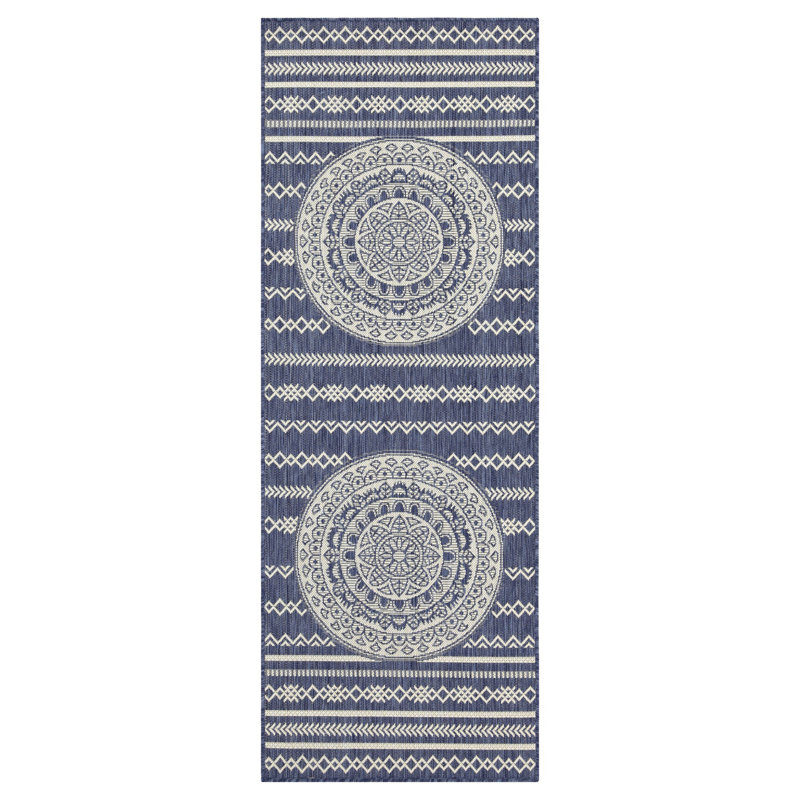 Blue 7 Ft. 10 In. X 10 Ft. 3 In. Indoor/Outdoor Area Rug, Rectangle 7'10" x 10'3"