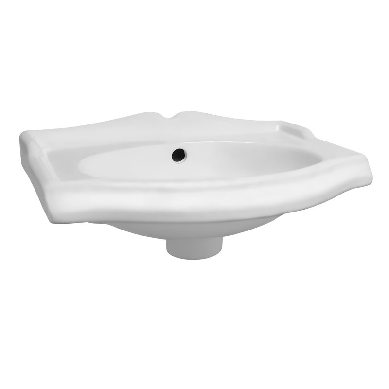 Isabella White Vitreous China Rectangular Wall Mount Bathroom Sink with Overflow, None