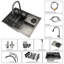 Tonchean 477.5mm W Single Bowl Stainless Steel Kitchen Sink with 1 Faucet Hole