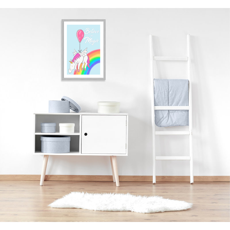 Believe in Magic 1, impression sur papier, H 34,5 po x l 24,5 po x P 0,6 po, Encadré plat argent