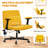 Criss Cross Chair With Wheels, Comfy Cross Legged Velvet Armrest Office Computer Ergonomic Desk Chair, Modern Swivel Makeup Vanity Task Chair Height Adjustable Wide Seat For Home Office Bedroom, Yellow-1185711135