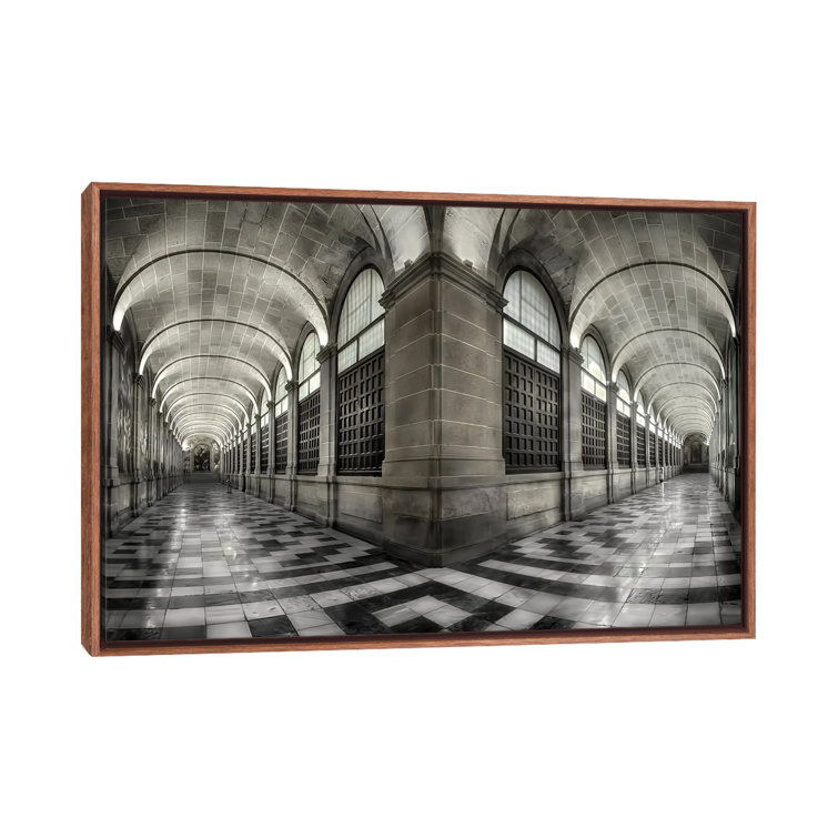 The Corridors Of The Escorial by Fran Osuna - Floater Frame Print on Canvas