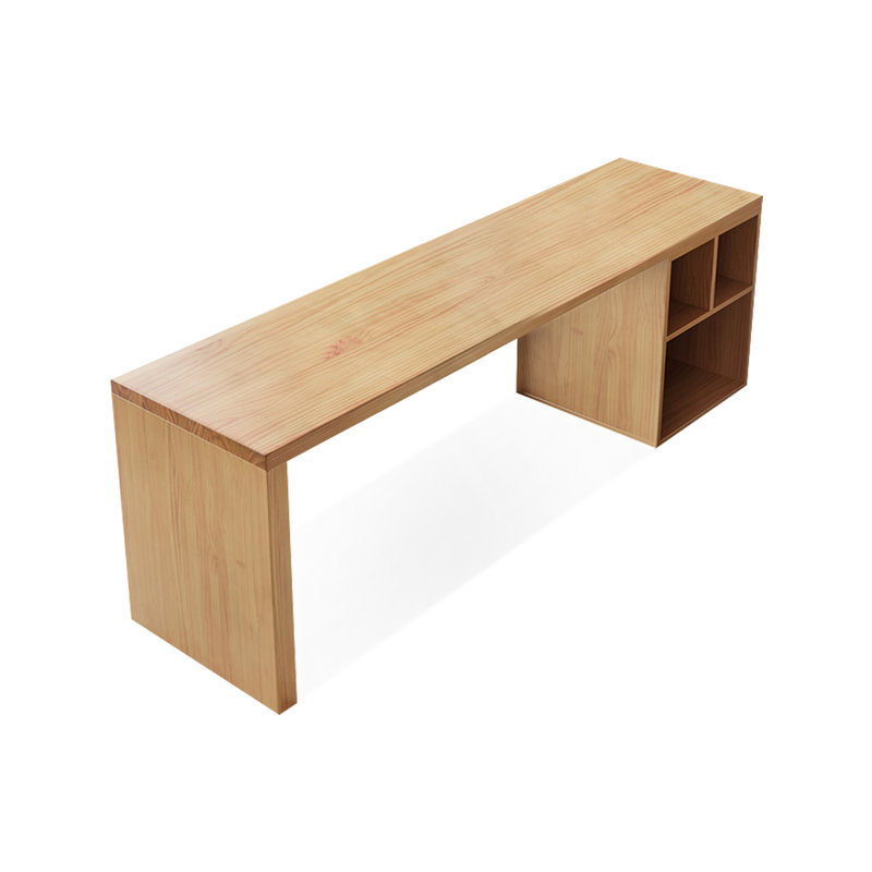Bureau rectangulaire en bois massif Burlywood, H 29,53 po x l 86,61 po x P 23,62 po
