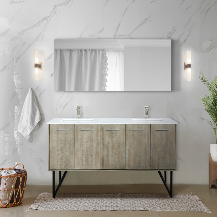 Union Rustic Jemarr 60'' Double Bathroom Vanity with Resin Top
