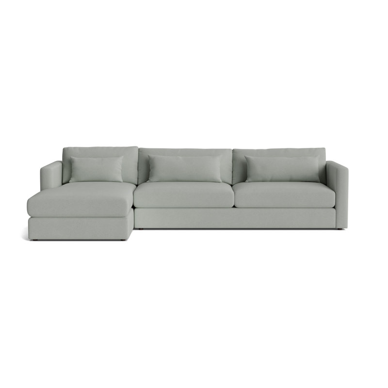 Haywood Left Chaise Sectional, Performance Boucle - Mineral Green