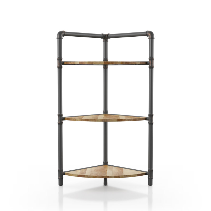 57.78 cm W Steel Corner Bookcase, (3 Tier) 93cm H x 57.78cm W x 38.73cm D