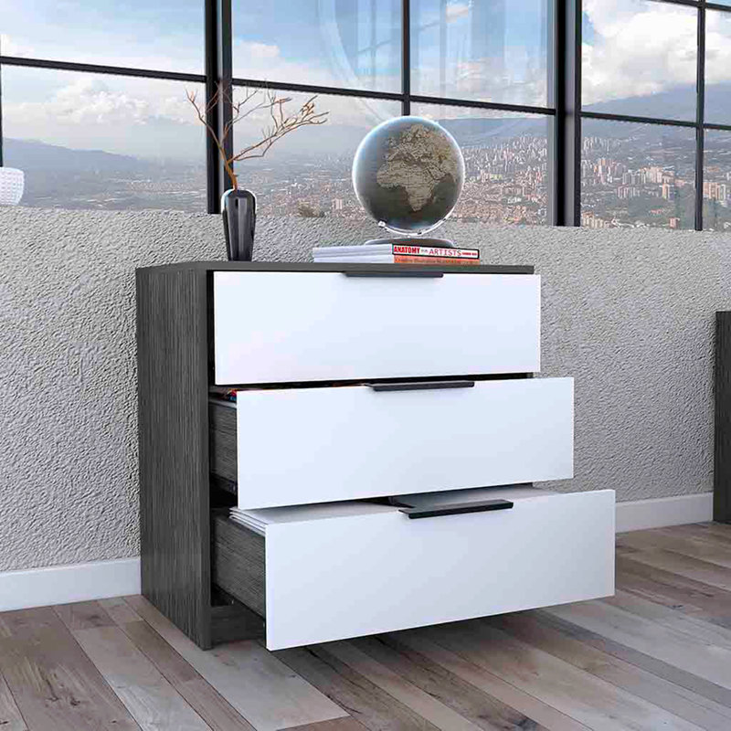 Commode 3 tiroirs, plateau supérieur