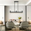 Suspension linéaire moderne à 3 lumières avec finitions noire et or foncé, îlot de cuisine