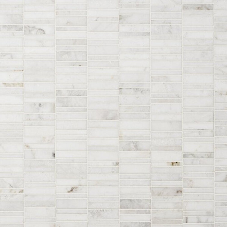 Alaska White Waterfall Polished Marble Mosaic Tile Alaska White Waterfall Polished Marble Mosaic Tile