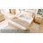 Queen Modern Platform Bed Frame With Storage Drawers & Charging Station, Upholstered Headboard With Usb Ports & Outlets, Sturdy Wood Slat Support, No Box Spring Needed, Easy Assembly, Light Oak-1425194464-1425194467