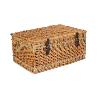 Wicker Rope Handled Storage Trunk