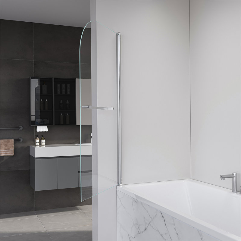 Portes de douche pliantes sans cadre, porte en verre trempé, porte de baignoire pivotante pour salle de bain pour baignoire