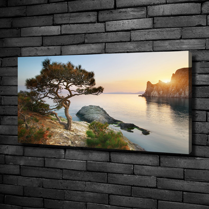 Tree By The Sea - No Frame Print on Canvas