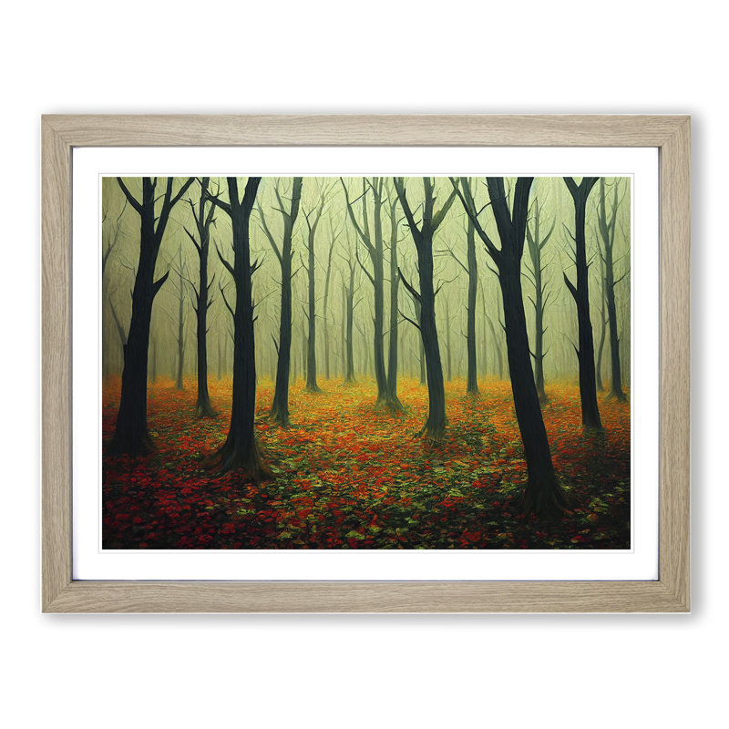 Forest - Single Picture Frame Print, 25cm H x 34cm W x 2cm D, Oak