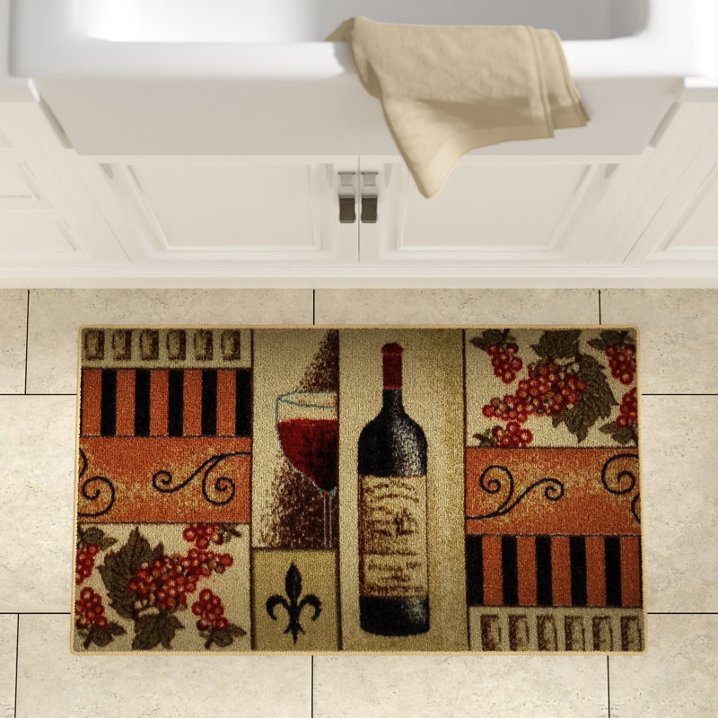 Birdsview Synthetic Water Resistant Non-Skid Kitchen Mat, 1'6" x 2'7"