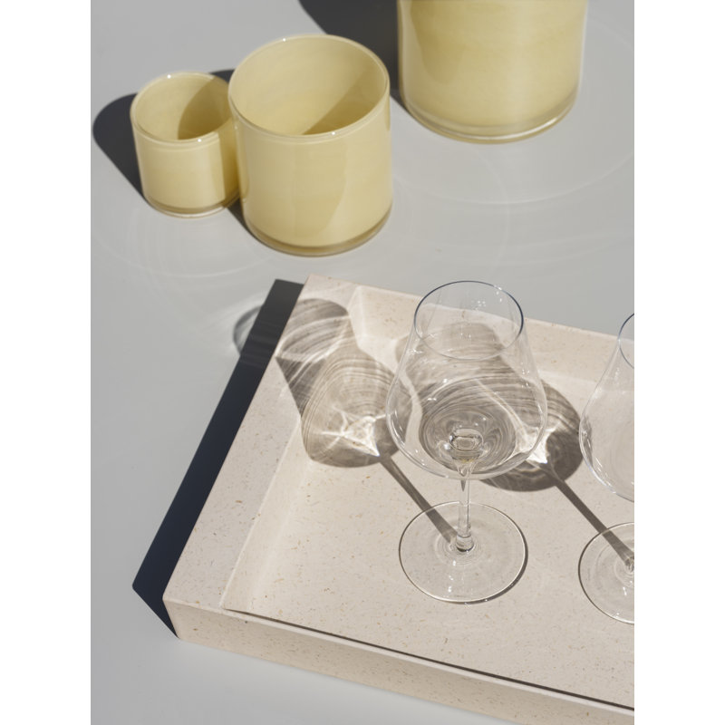 Ouragan de table en verre SAGA, H 3,4 po x l 3,3 po x P 3,3 po, Jaune