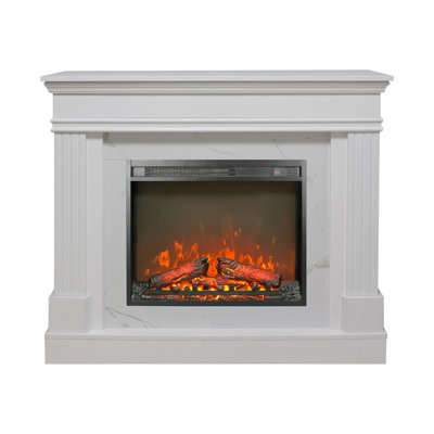 Electric Fireplace with Mantel for Living Room or Bedroom,23" Fireplace Insert Heater, Realistic Log and Flame Effect, Remote Control