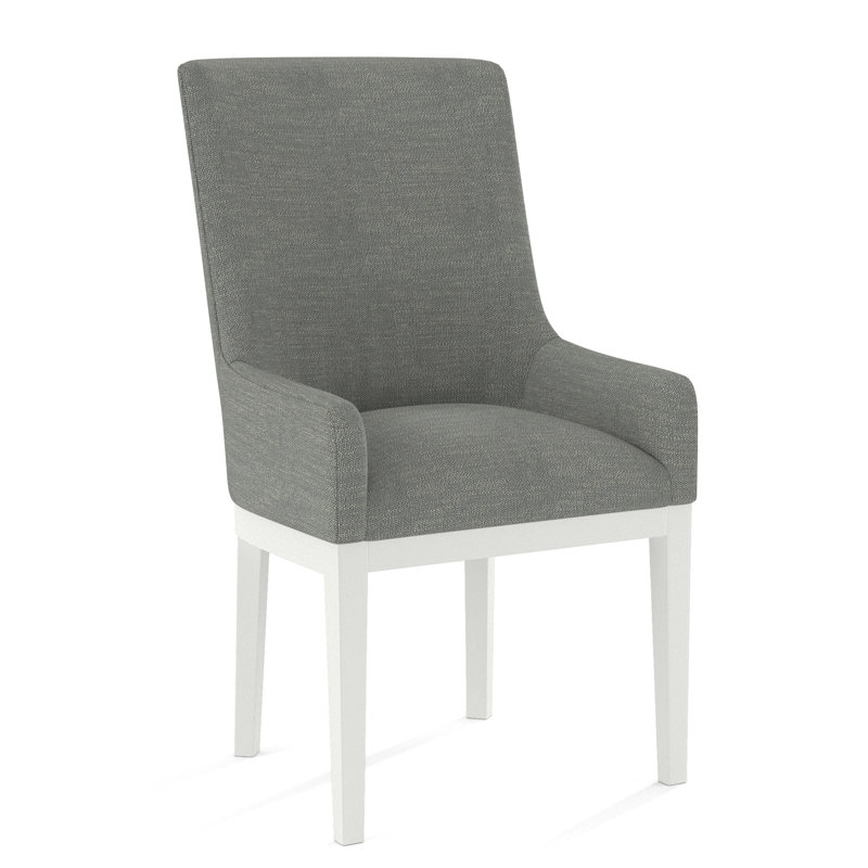 Upholstered Arm Chair, Applause Archway Grey, White