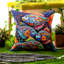 Indoor / Outdoor Red Square Throw Cushion Cover