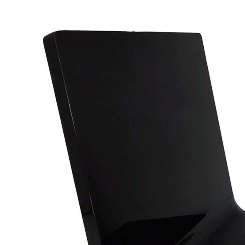 Chaise de style moderne noir avec assise et dossier en acrylique massif, hauteur 31,43 po, profondeur 20,02 po