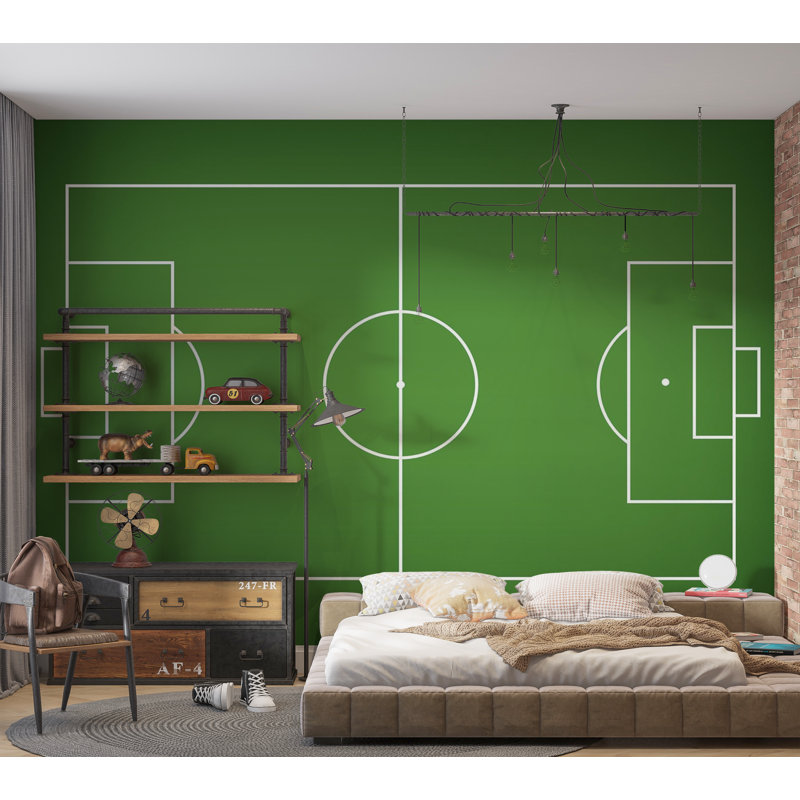 Premium Peel & Stick Wall Mural - Soccer Field, 120" W x 96" L