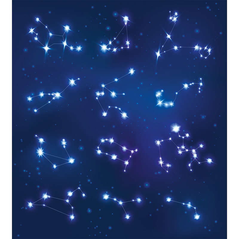 Ensemble de housse de couette leo poissons sagittarius galactic constella réaliste, Très grand