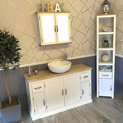 Arispe 1230 mm Freestanding Single Vanity with Vessel Ceramic Basin