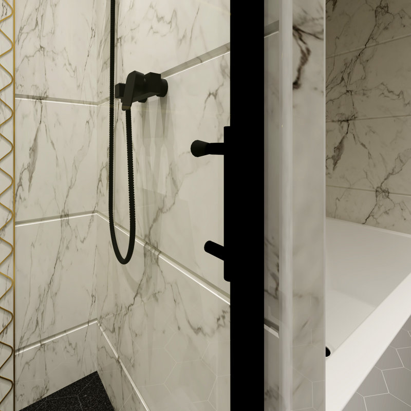Portes de douche, Noir mat